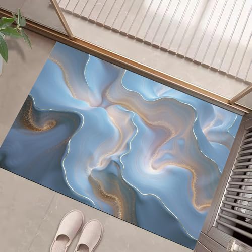 Tapis entree interieur bleu clair moderne pour sublimer votre hall
