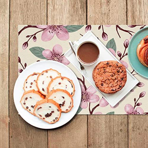 Sets de table fleurs de cerisier 30,5x45,7 cm pour dîner convivial - 7