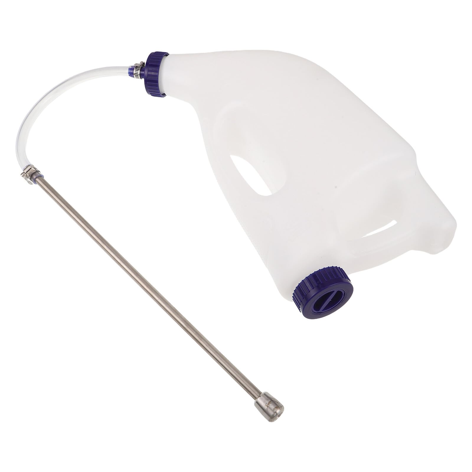 Toyvian Biberón para Terneros de 4 Litros Asa y Tubo de Acero Inoxidable, Sonda de Alimentación para Corderos y Cabras, Dispensador para Alimentación Calostro y Medicamentos en Granjas