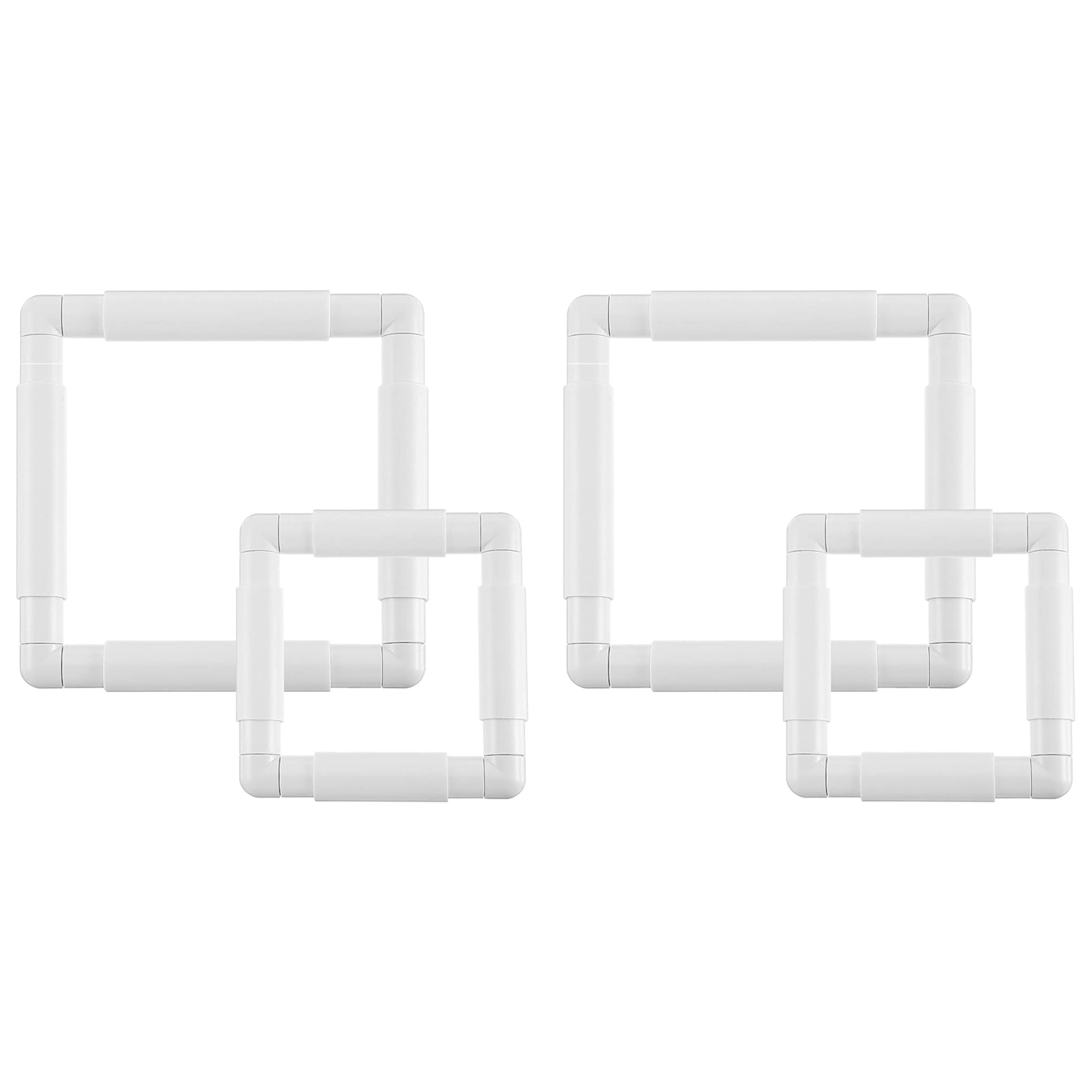 Vjsujehgy 4Pc Frame Square Embroidery Hoops Q Snaps for Quilting Frame Sewing Hoop, 6X6 Inch,8X8 Inch