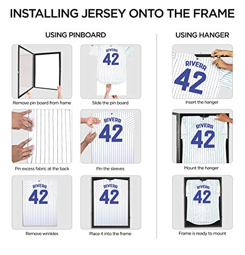 pinning a jersey in a shadow box