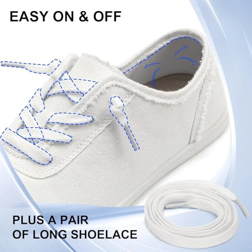 ZYEN Arch Support Shoes for Women – Canvas Casual Sneakers Low Top, Orthopedic Walking Shoes Women, Non Slip Fashion Sneakers Outdoor Top 5-113