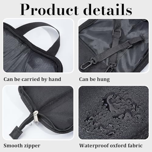 Image of GORGECRAFT Portable Drumstick Bag with Handle Drum Stick Handbag 47cmx20cm Black Hanging Percussion Drumstick Bag with Floor Tom Hooks Zipper Canvas Holder Case for Drum Stick Mallets Brushes Storage
