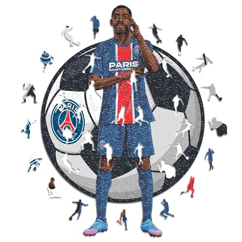 Iconic Puzzles - PSG, Ousmane Dembélé, Puzzle en Bois sous Licence Officielle, 100% Durable, Cadeau pour Adultes et Enfants, Taille S, 150 pièces
