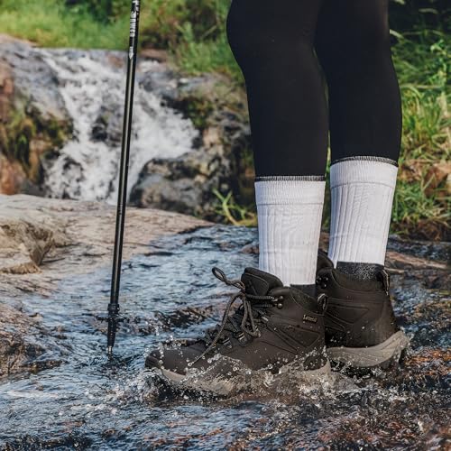 CC-Los Damen Wasserdicht Wanderstiefel rutschfeste Trekkingschuhe Wanderschuhe Outdoorschuhe Schwarz 39