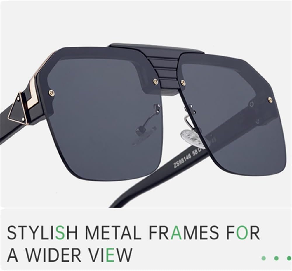 Vintage Punk Sunglasses for Men Semi-Loose Steampunk Sunglasses Square Glasses for Women