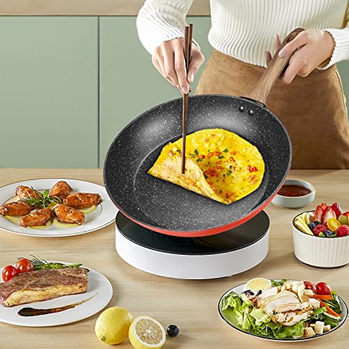 Vermonga 11" Nonstick Granite Coating Frying Pan, Pfas-Free, Pfoa Free Healthy Omelette Pan, For Gas Stove And Electric Burner, Dishwasher Safe Nonstick Frying Pan Skillet For Daily Home Cooking #TOP4