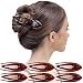 RC ROCHE ORNAMENT 6 Pcs Womens French Concord Curved Hair Clip No Slip Strong Grip Comfortable Hold Girls Ladies Beauty Accessory Pin Teeth Clamp, Small Brown