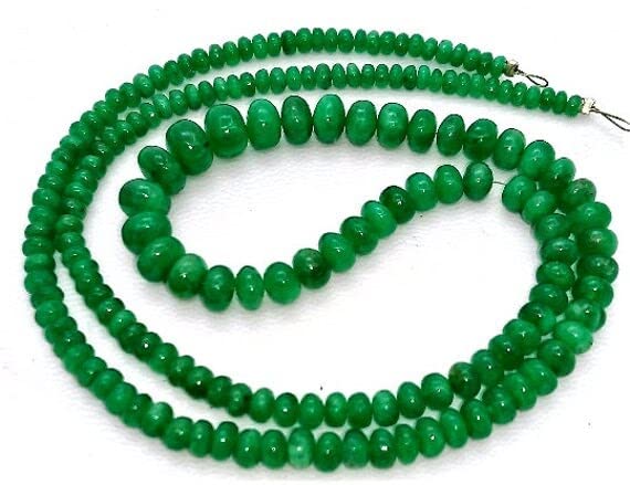 Émeraude naturelle en perles lisses rondelles de qualité supérieure pour bijoux
