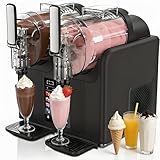 ErShangMao Machine À Granita Professionnelle,Fabricant À Granita,430 W, Machine À Glace À L'italienne 7 en 1 avec 2 Réservoirs De 2 L, Machine À Smoothies, Milkshakes Et Desserts. Black