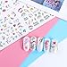 Unicorn Nail Art Stickers for Girls 12 Sheets Cute Nail Beauty Supplies Decals Unicorns Stars Moons Cherries Flamingos Rainbows Design for Nails DIY Decorations Manicure Tips Kids Birthday Gifts