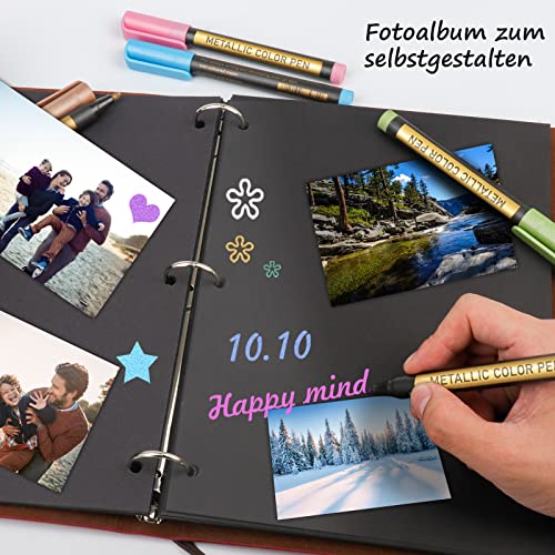 Jr.white Paint Markers Pens Metallic, 10 Colors Paint Pens For Rock Painting, Black Paper, Scrapbook, Photo Album, Paint Marker For Diy Arts & Crafts, Glass, Wood, Card Making, Scrapbooking Supplies #TOP2