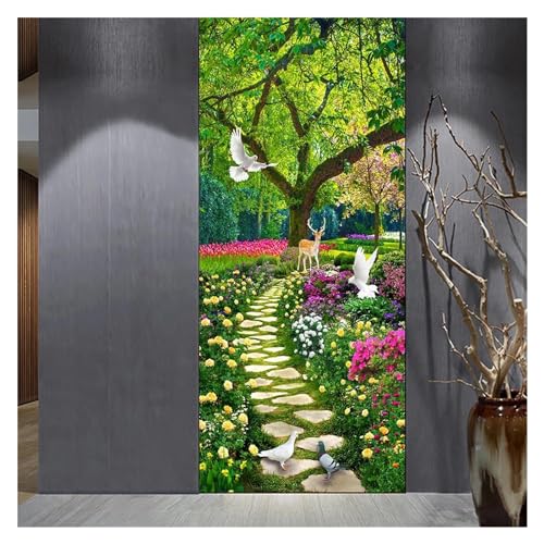 Sticker porte forêt rénovation rapide porte abîmée 77x200 - 5