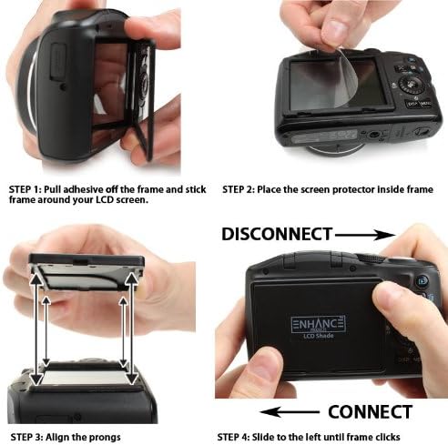 ENHANCE LCD Hood / Sun Shade & Screen Protector for Canon EOS Rebel T4i / T3i / T3 & More Digital SLR Cameras with a 3.0" LCD Screen Includes Accessory Bag