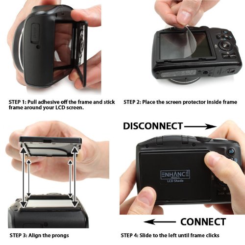 Enhance 3 Inch Lcd Sun Shade Screen Protector With Pop Up Hood And Foldable Design For Glare Elimination, Compatible With Canon, Fujifilm, Nikon And Other Cameras With 3 Inch Screens #TOP5