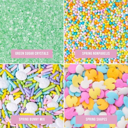 Image of Sweets Indeed Sprinkles, 4 Pack, Edible Sprinkle Mix, Perfect for Cake Decorations, Baking, Ice Cream, Cookies, Cupcake Topper (Easter)