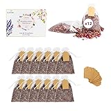 cultivea® 12 sachets de fleurs séchées et pétales de lavande – rose et lavande - décoration, saint