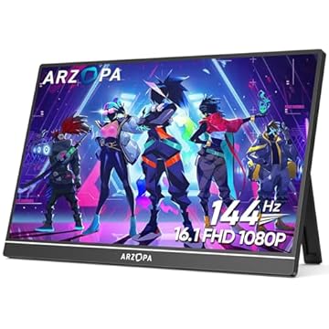 Monitor Gamer Portátil 144Hz IPS 1080P 100% sRGB FHD HDR Para Xbox, PS5, Notebook, PC, Mac Arzopa Z1FC