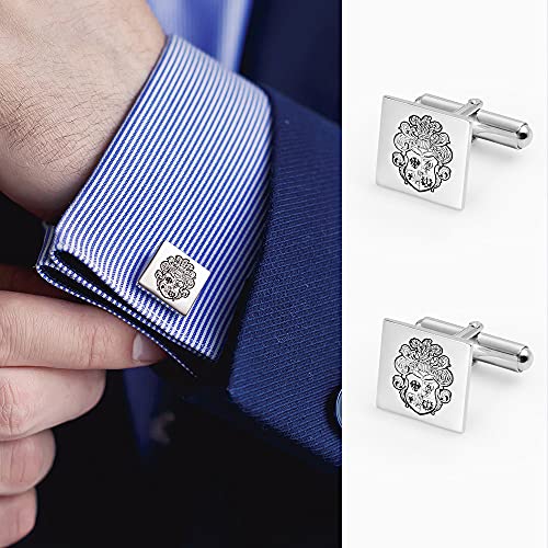 Custom Logo Cufflinks Gift for Him Photo Cufflinks Engraved Logo Cufflinks Customized Company Logo Cufflinks Personalized Coat of Arms Cuff Links Family Crest Cufflinks3