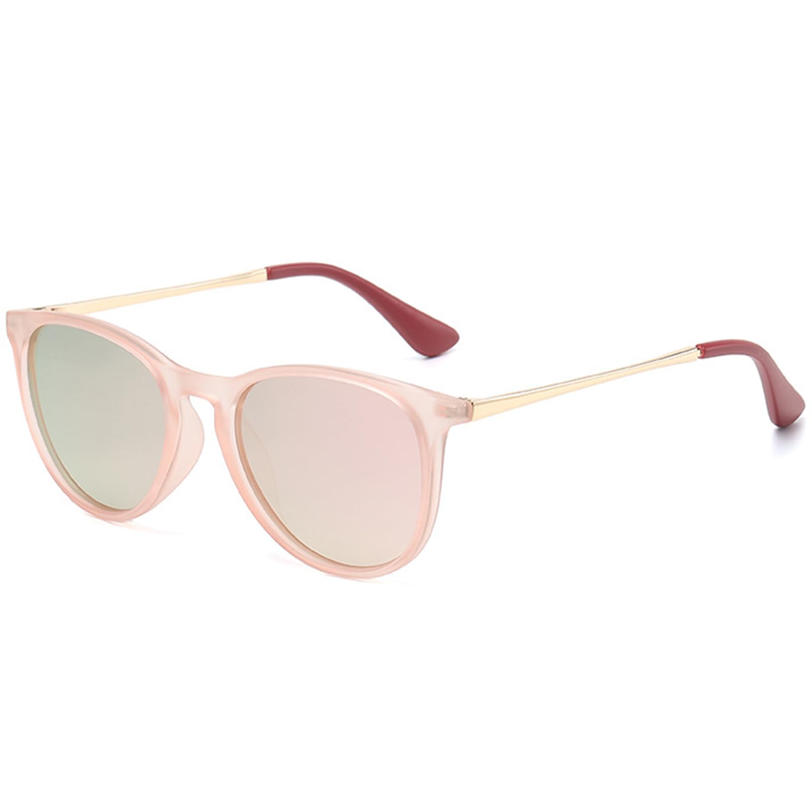 Gafas de sol para niños y niñas, polarizadas, marco de metal, espejo redondo, protección UV400, 4-12 años