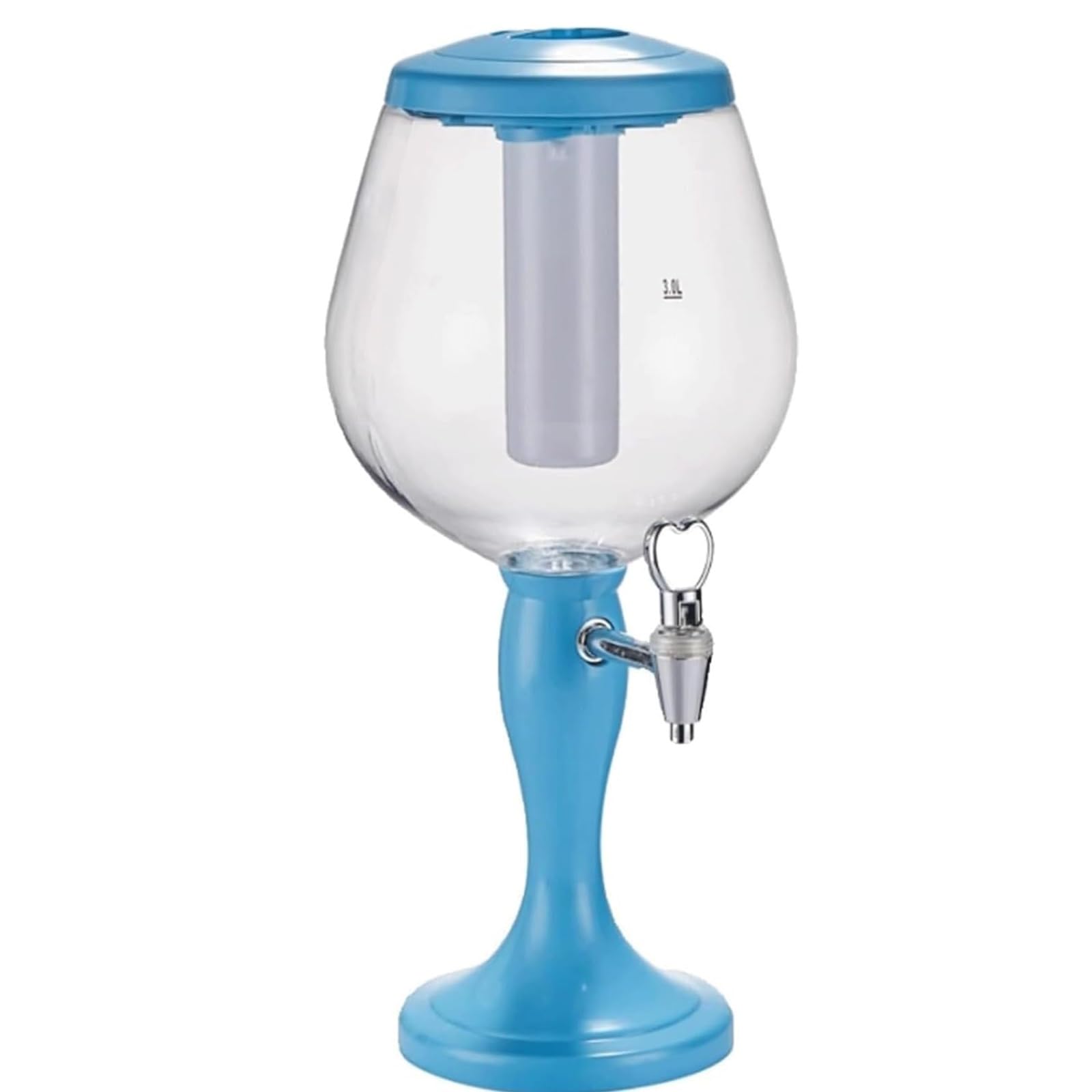 asdchZen Beer Dispenser 3L Beer Beverage Dispensers With Ice Tube Mimosa Margarita Tower With Spigot For Game Party Bar Juice Dispenser,Blu