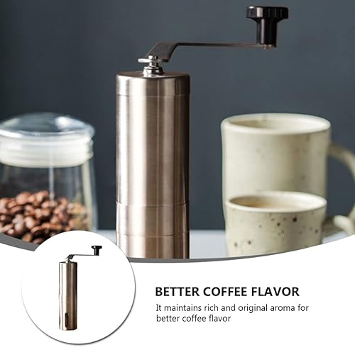 Miniatura 9 de BESPORTBLE Máquina portátil de café expreso, molino portátil de grano inoxidable, molinillo de rebabas de café de acero, molinillo de frijoles de
