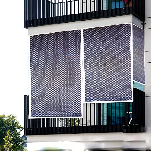 Image of Roll up Bamboo Curtain /Blinds for Window and Balcony-Indoor & Outdoor Use (4 feet x10 feet Light Grey)