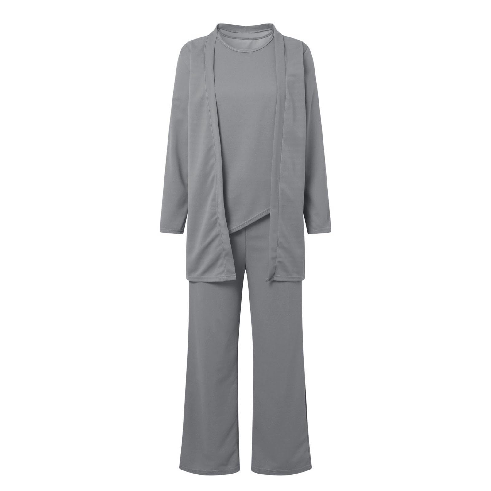 Generisch Hosenanzüge Damen Sommer 3 Teiler Chiffon Festlich Elegant Spitze Kleid Set Hochzeit Üro Business Outfit Dreiteilig Freizeitanzug Elegant Arbeitskleidung Damenanzug Abendanzug Sets
