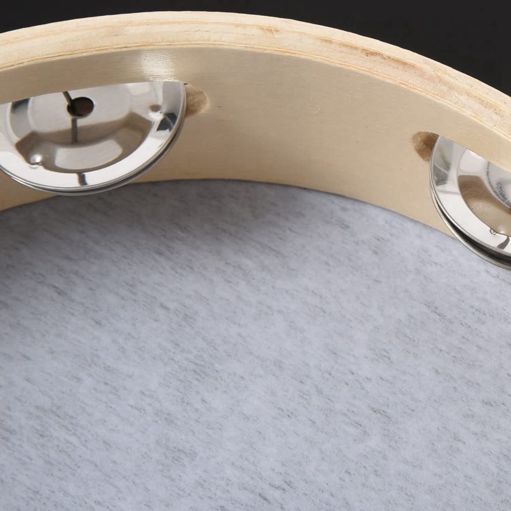 8X Tamburello Leggero in Legno con Pelle 8 Pollice 20cm