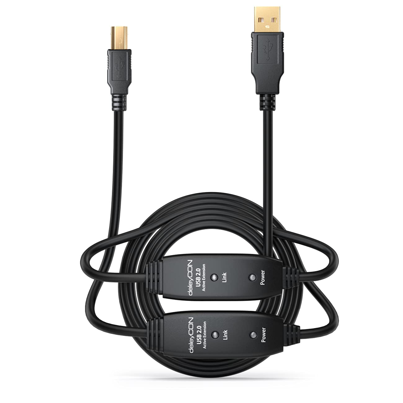 Cavo USB per stampante, scanner, fax e stampante multifunzione, 20 m, USB 2.0 A maschio a B – nero