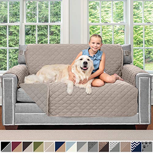 Sofa Shield Original Patent Pending Reversible Loveseat Protector for Seat Width up to