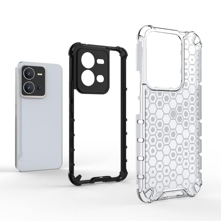 Image of Prime Retail Hard PC Back Case Cover for Vivo V25 5G Anti Slip Ultra Thin Shockproof Reinforced Corners (Transparent)