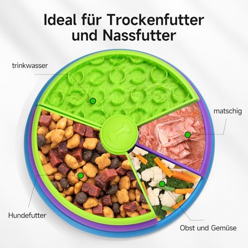 Anti Schling Napf Hund 3 Stufen - Slow Feeder gegen Schlingen & Blähungen, Rutschfester Interaktiver Hundefutterspender, Mittlere & Große Hunde, Hunde Puzzle Feeder(BPA-frei)