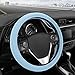 BDK Ultra Soft Blue Steering Wheel Cover, Unisex Car Accessories Non-Slip Comfy Soft Grip Faux Leather Auto Steering Wheel Cover for Cars Trucks Vans SUVs - Fits Standard 15