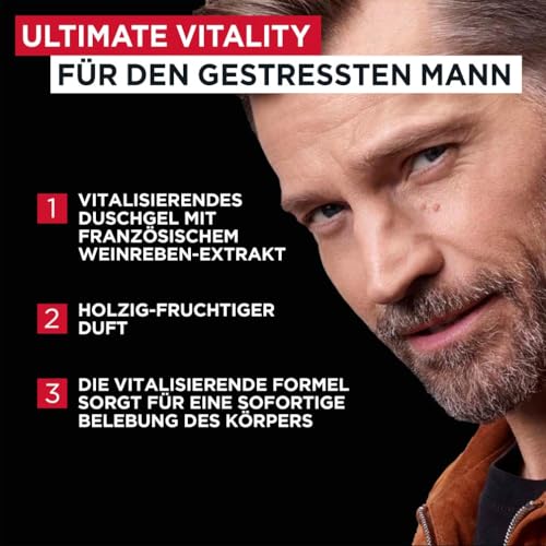 L’Oréal Men Expert Duschgel und Shampoo für Männer, Duschbad zur Reinigung von Körper, Haar und Gesicht, Herren Körperpflege für langanhaltende Frische mit aromatischem Duft, Stop Stress, 1 x 250 ml