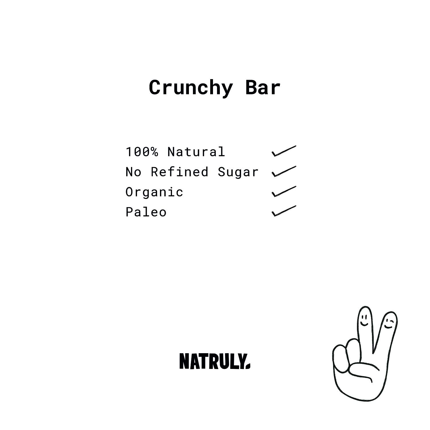 NATRULY Barritas de Frutos Secos Crunchy BIO, Sin Azúcar Añadido, 100% Natural, Orgánicas y Sin Gluten-Pack 12x40g