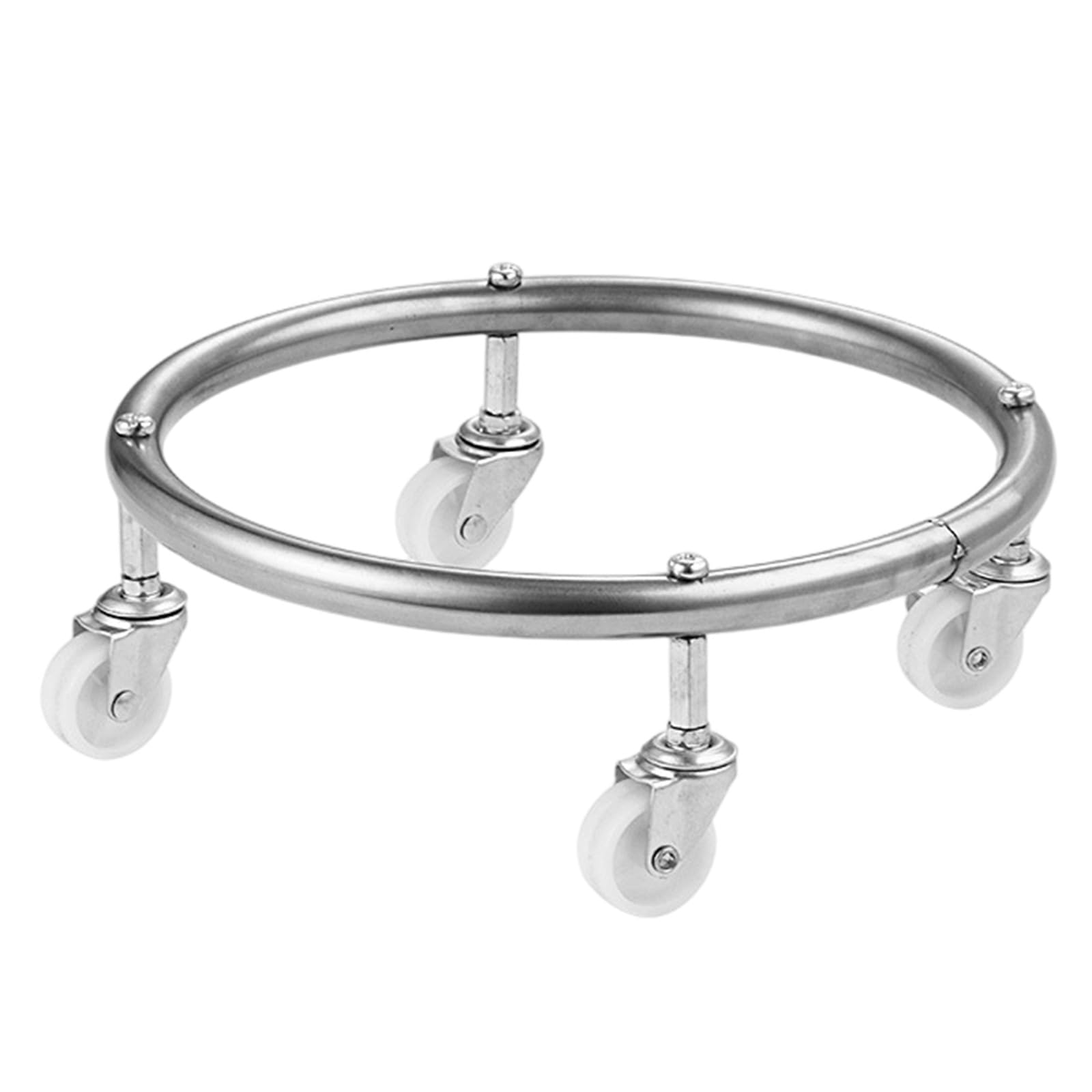 Mekalero Silver Mobile Stand For Cooking Canisters Built With Sturdy Stainless Steel Frame For Stability Camping Bottle Trolley
