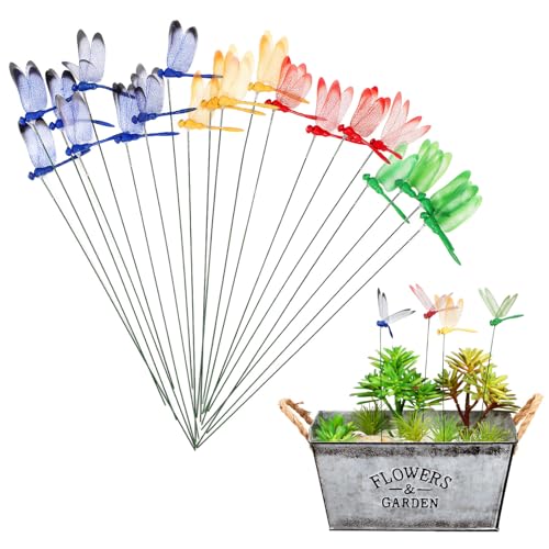 BESPORTBLE 40stücke Libellen-gartenstecker Aus PVC Bunt Realistische...