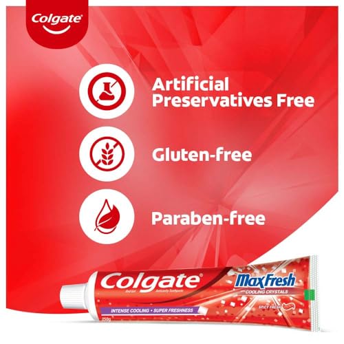 Image of Colgate Maxfresh Toothpaste Red Gel Paste 300G (Spicy Fresh) Maxfresh Toothpaste Blue Gel Paste 300G (Peppermint Ice) With Menthol For Super Fresh Breath