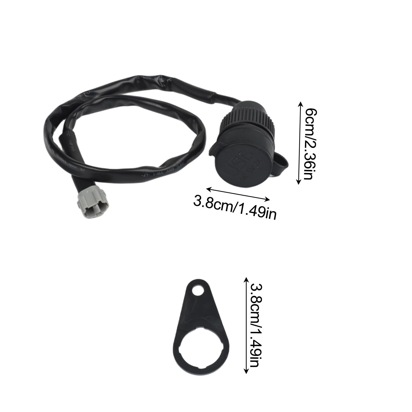 Lecreatekit Prise de charge USB pour MT-09 MT-07 XSR700 XSR900 FZ-09 Tracer 900 GT 12 V Noir