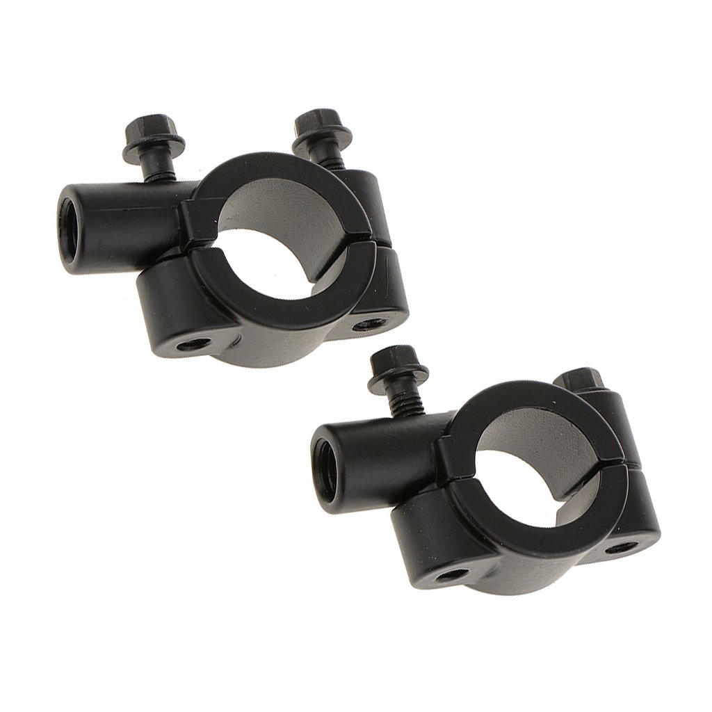 1 Pair 10mm Motorcycle Bike Handlebar Mirror Clamp Mounting Bracket Black| Motorcycle Rear Mirror Mounting Bracket (Pair, Metal, Fits 7/8" Handlebars)-picture-10