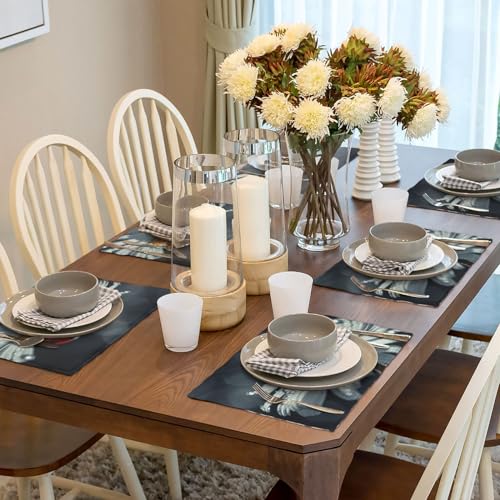 Set de table en lin synthétique de qualité supérieure lavable x6 - 7