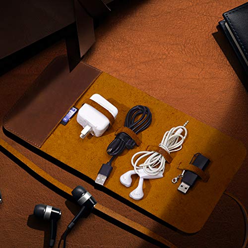 Cable Organizer,Travel Organizer Electronics Organizer,Leather Charge Organizer Roll Bag Travel Cord Organizer,Tec Cable Organizer Bag Travel Case For Cable Charger Phone Usb Headphone (4 Slots) #TOP5