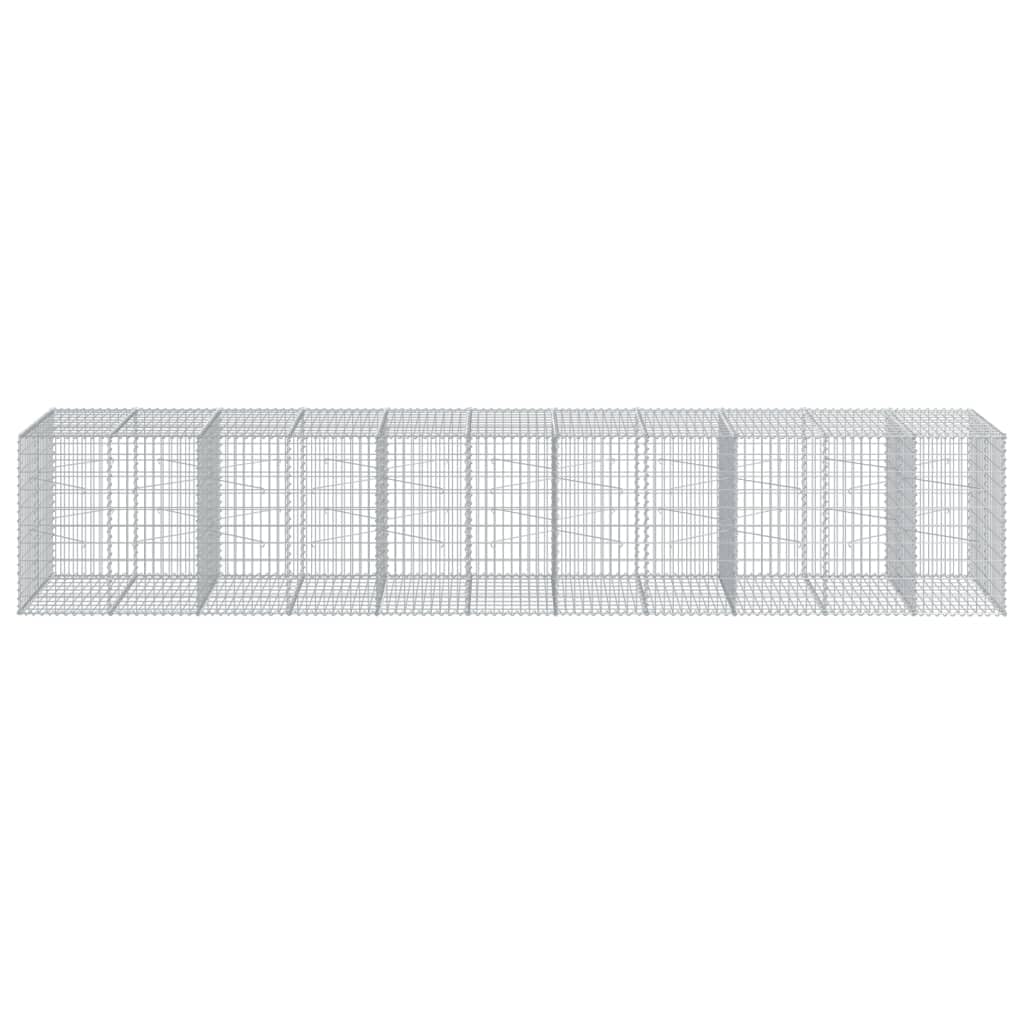 Gavión con tapa, 550 x 100 x 100 cm, cesta de piedra, hierro galvanizado | Cesta de hierro galvanizado resistente para jardinería creativa y paisajismo al aire libre.