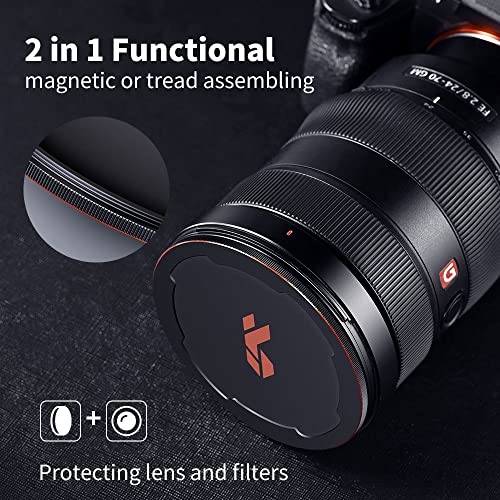 K&F CONCEPT 58mm Magnetic Lens Filter Caps with Thread - Image 3