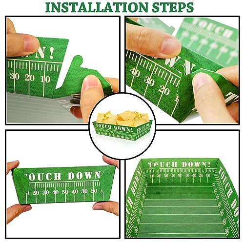 50Pcs Football Party Favors & Supplies - Paper Food Tray, Disposable Serving Boats for Football Birthday Party & Superbowl Decor - Image 5