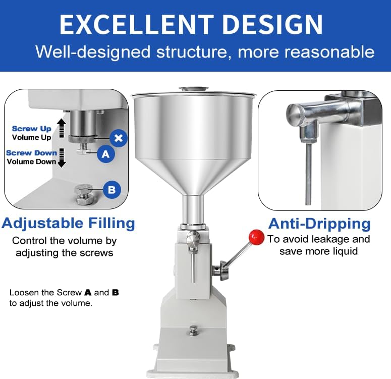 ZONEPACK Manual Filling Machine 9L Hopper Honey Cream Sauce Lotion Jam Peanut Butter 5-50ml Paste Filler
