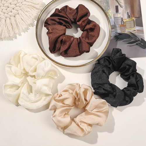 Image of Hair Scrunchies for Women - Hair Ties No Damage Both for Thick Hair or Thin Hair Curl Hair No Crease Scrunchies Ponytail Holder No Hurt Your Hair