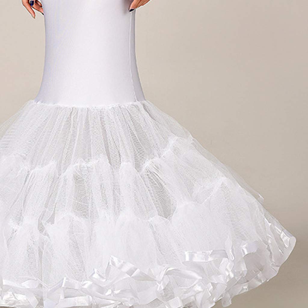 Sottogonna da donna a strati a coda di pesce, senza cappuccio, in tulle, da sposa, crinolina