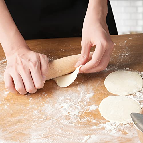 Classic French Rolling Pin for Baking - Beech Wood Tapered Rolling Pin Dough Roller for Pizza Dough, Pie Crust Cookie Fondant Dumpling 7.87-Inch